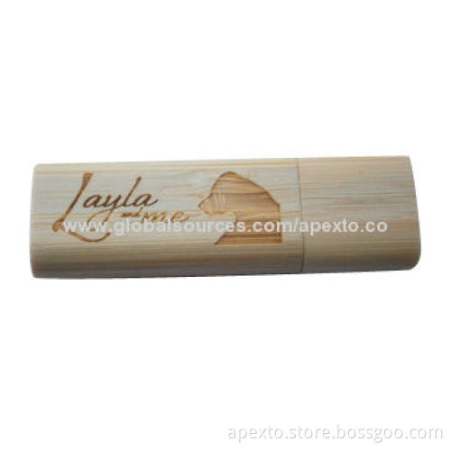 USB Flash Drive, Made of Nature Bamboo, 4/8 or 16GB Memory Capacity, Customized Logos Welcomed